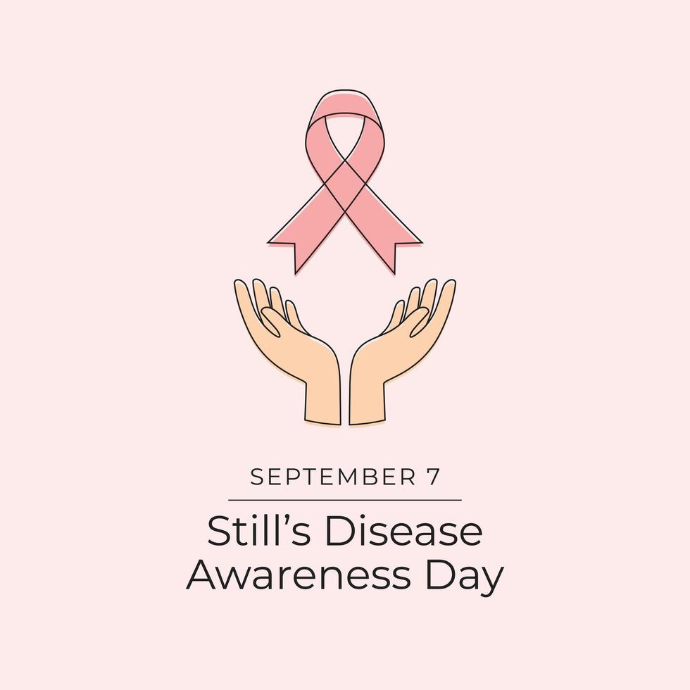 Stills Disease Awareness Day. Line art design. Awareness Month. Red ribbon design. Good for celebration template usage. Continuous line. eps 10. vector