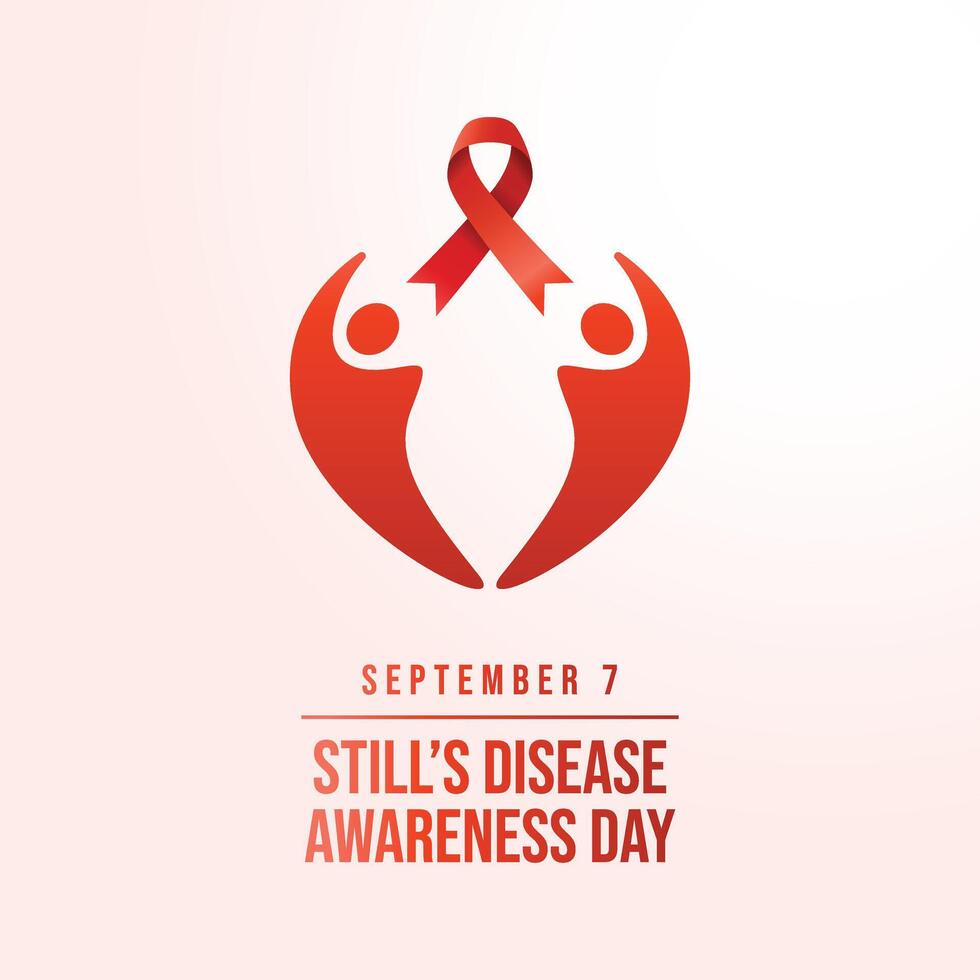 Stills Disease Awareness Day. Flat art design. Awareness Month. Red ribbon design. Good for celebration template usage. eps 10. vector