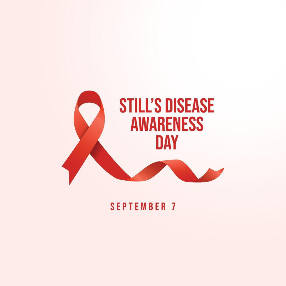 Stills Disease Awareness Day. Flat art design. Awareness Month. Red ribbon design. Good for celebration template usage. eps 10. vector