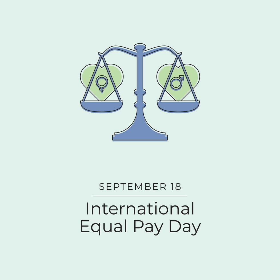 International Equal Pay Day. Line art design. Good for celebration template usage. Continuous line. eps 10. vector