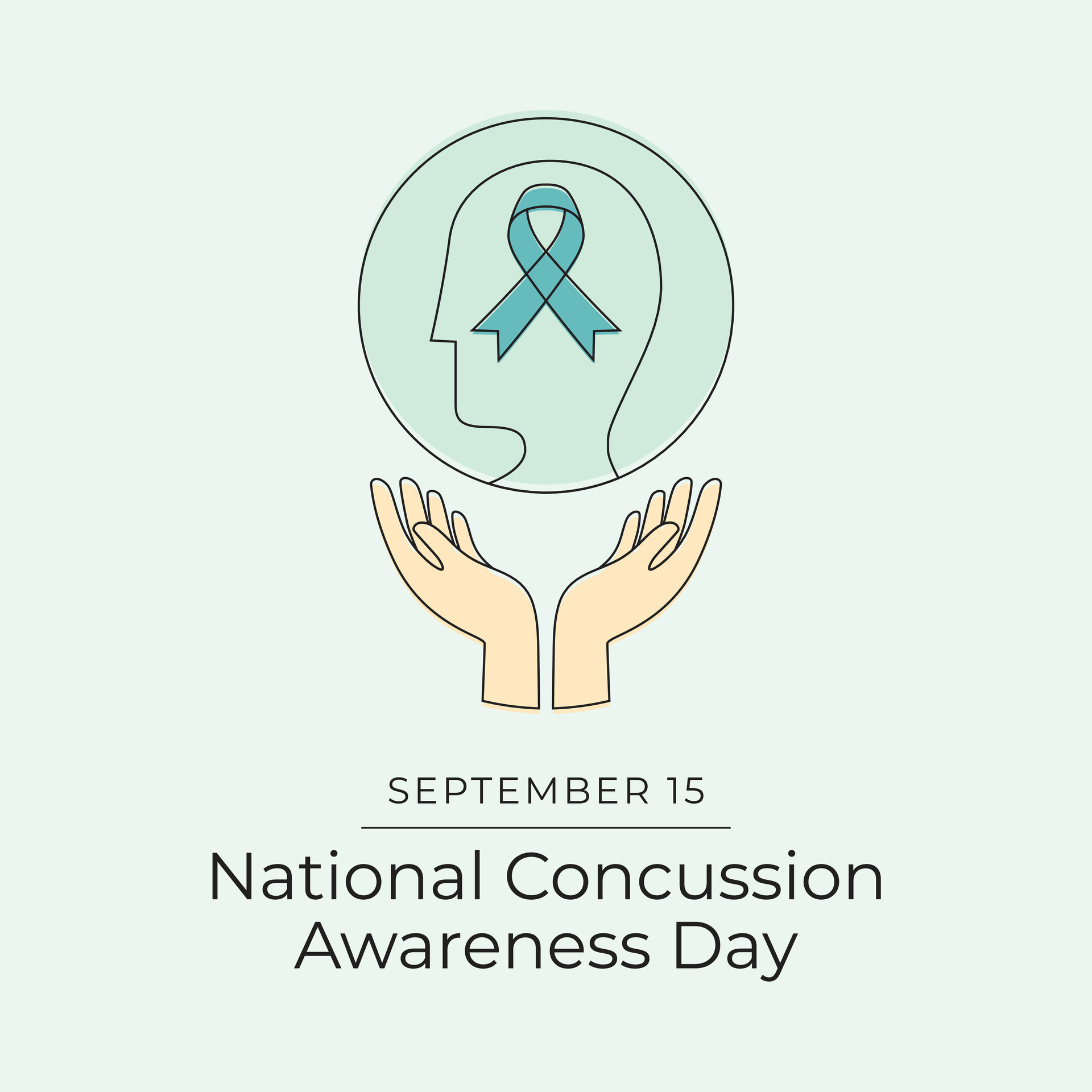 National Concussion Awareness Day. Line art design. Good for