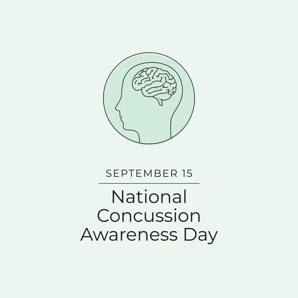 National Concussion Awareness Day. Line art design. Good for celebration template usage. Continuous line. eps 10. vector