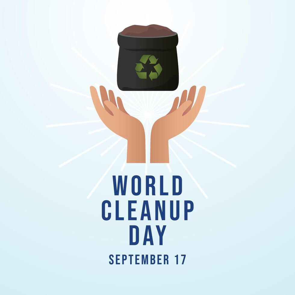 World Cleanup Day. Flat art design. Environment design. Good for celebration template usage. eps 10. vector