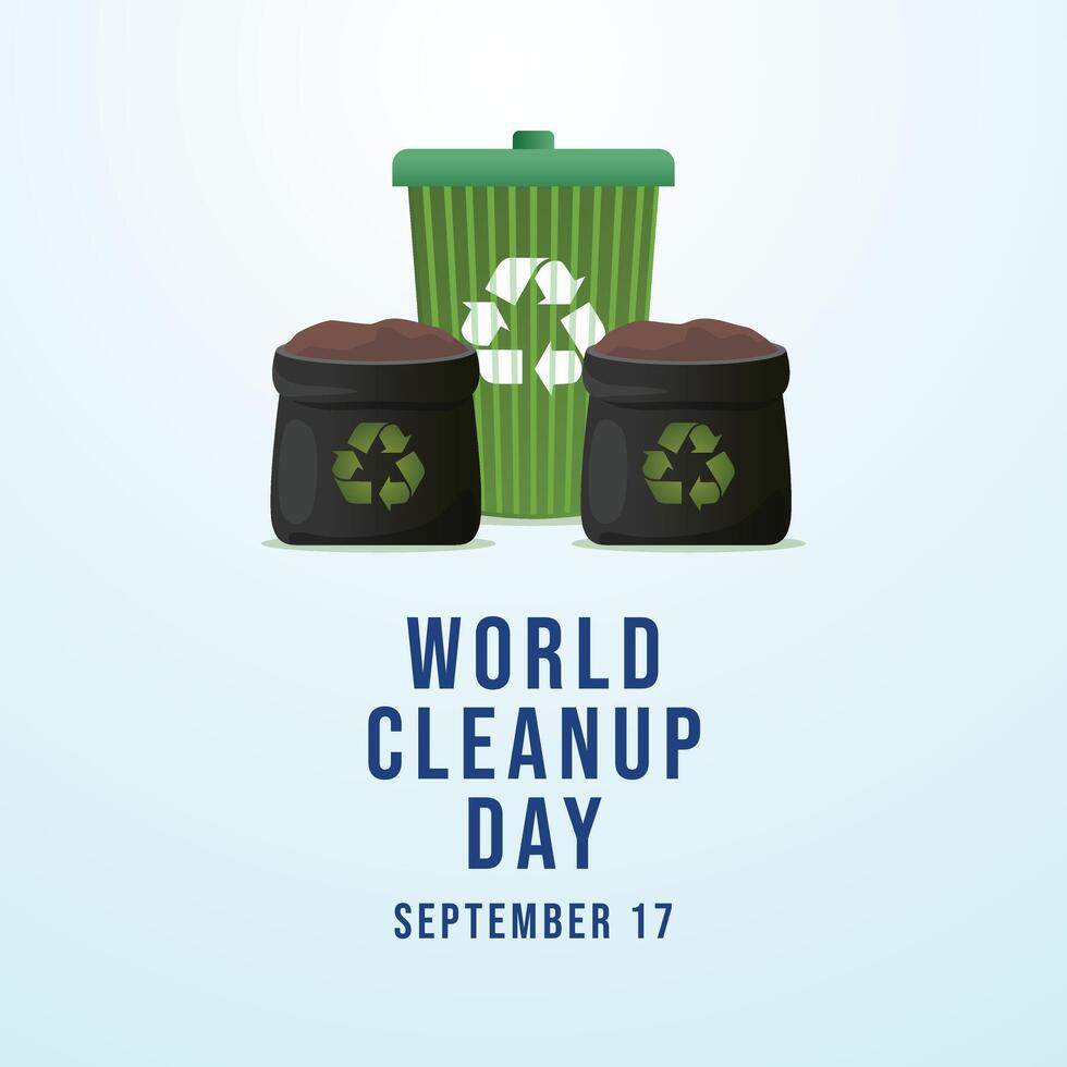 World Cleanup Day. Flat art design. Environment design. Good for celebration template usage. eps 10. vector