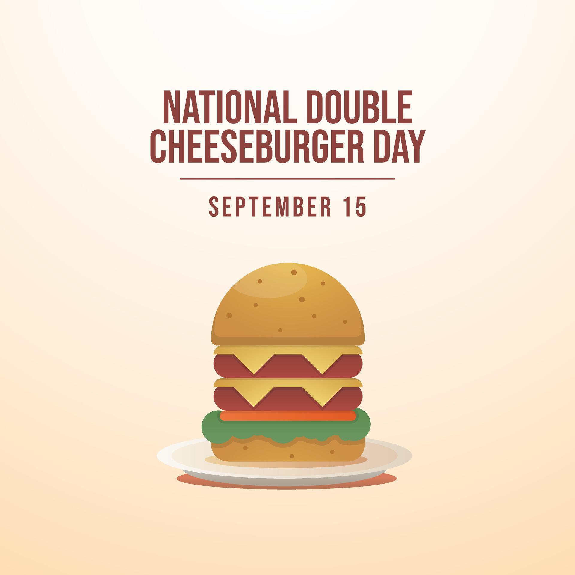 National Double Cheeseburger Day. Flat art design. Good for celebration