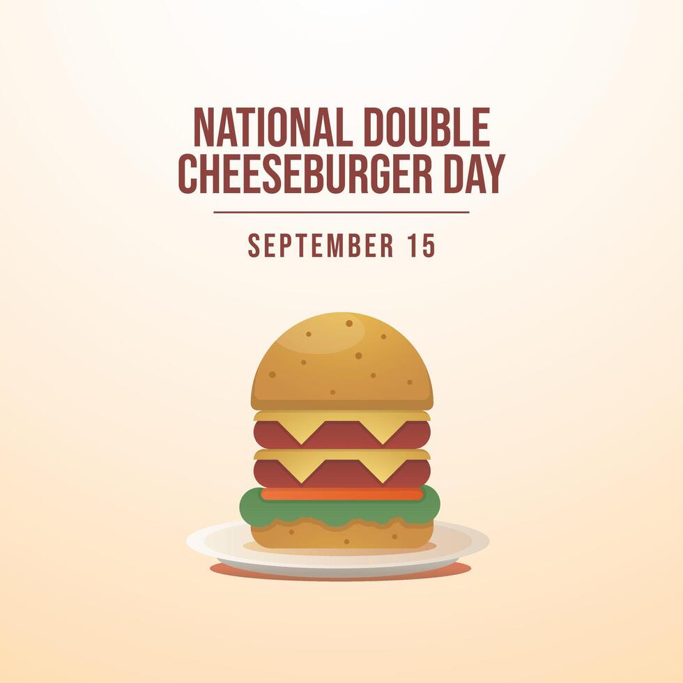 National Double Cheeseburger Day. Flat art design. Good for celebration template usage. eps 10. vector