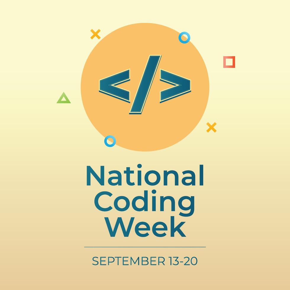 National Coding Week. Flat art design. Good for celebration template usage. eps 10. vector