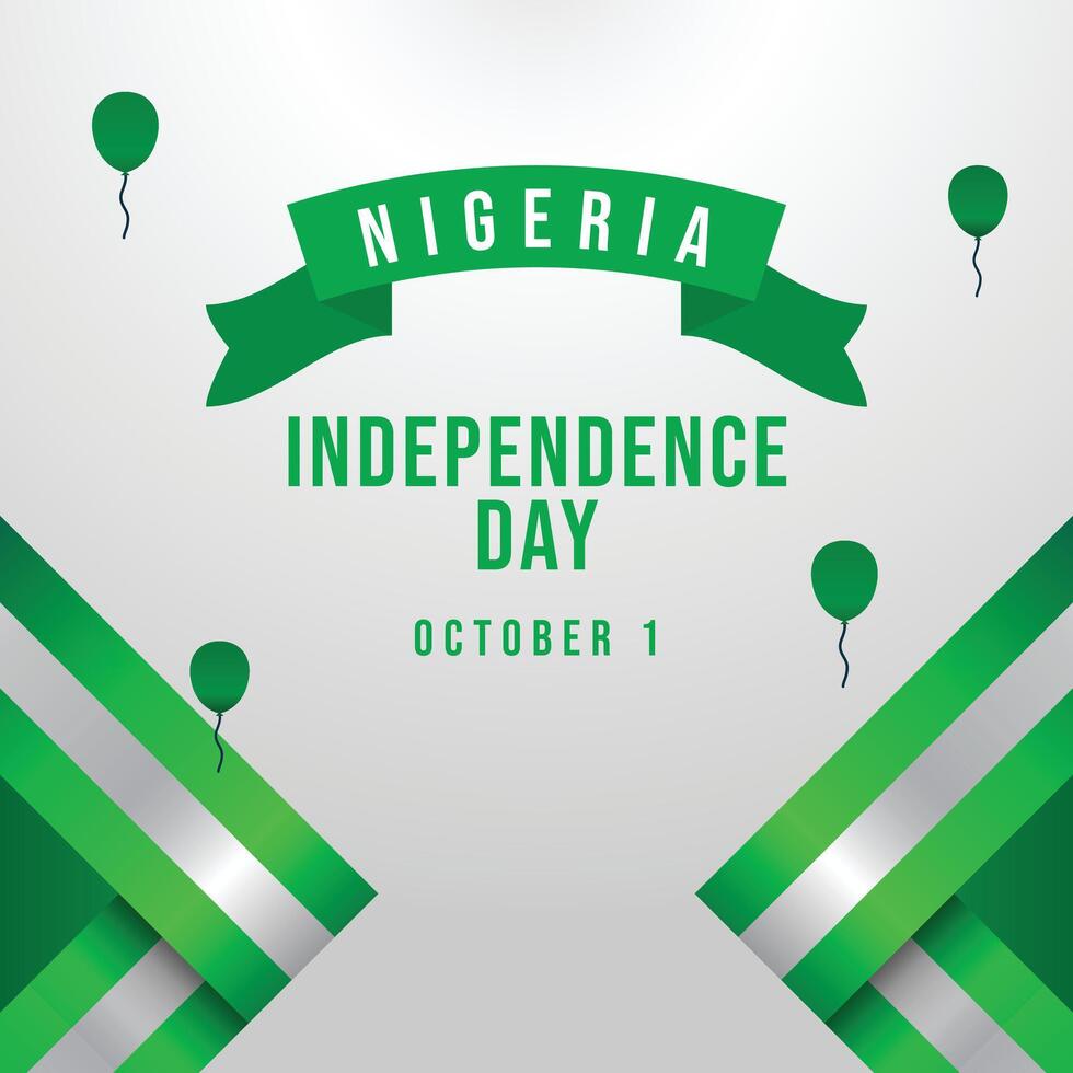 Nigeria Independence Day. Flat art design. Independence day design. Good for celebration template usage. eps 10. vector