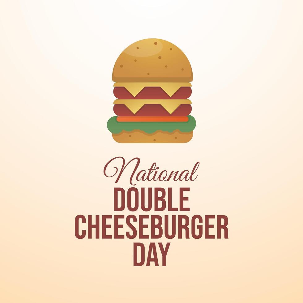 National Double Cheeseburger Day. Flat art design. Good for celebration template usage. eps 10. vector