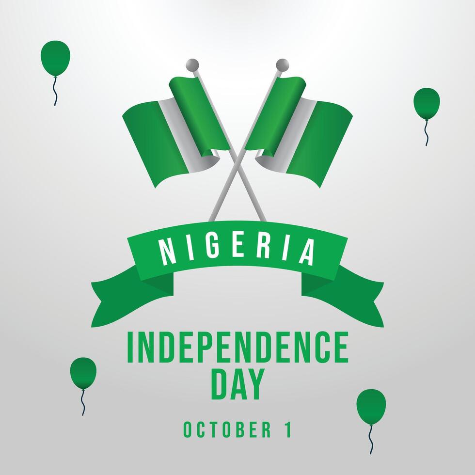 Nigeria Independence Day. Flat art design. Independence day design. Good for celebration template usage. eps 10. vector