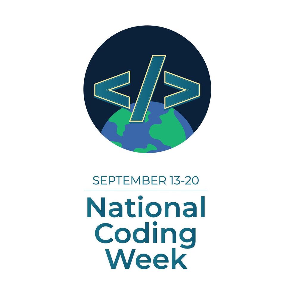 National Coding Week. Flat art design. Good for celebration template usage. eps 10. vector