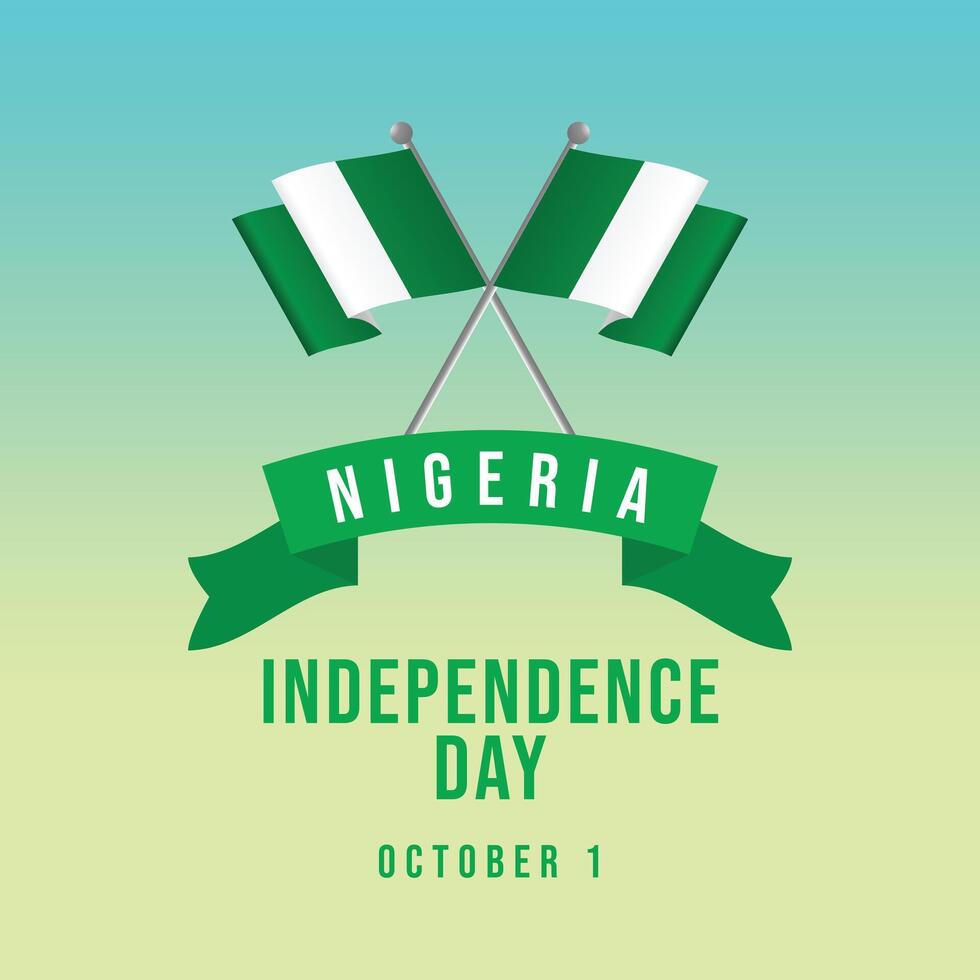 Nigeria Independence Day. Flat art design. Independence day design. Good for celebration template usage. eps 10. vector
