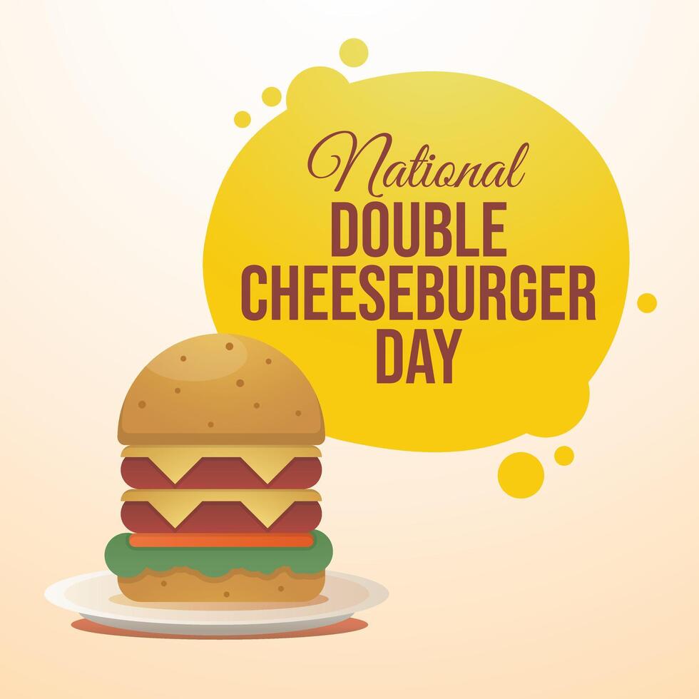 National Double Cheeseburger Day. Flat art design. Good for celebration template usage. eps 10. vector