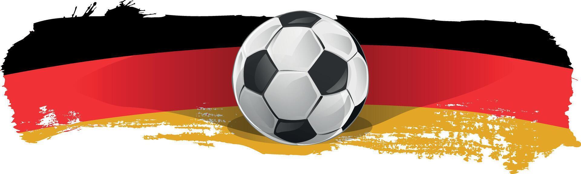 Germany flag with soccer ball .Paint brush stroke vector