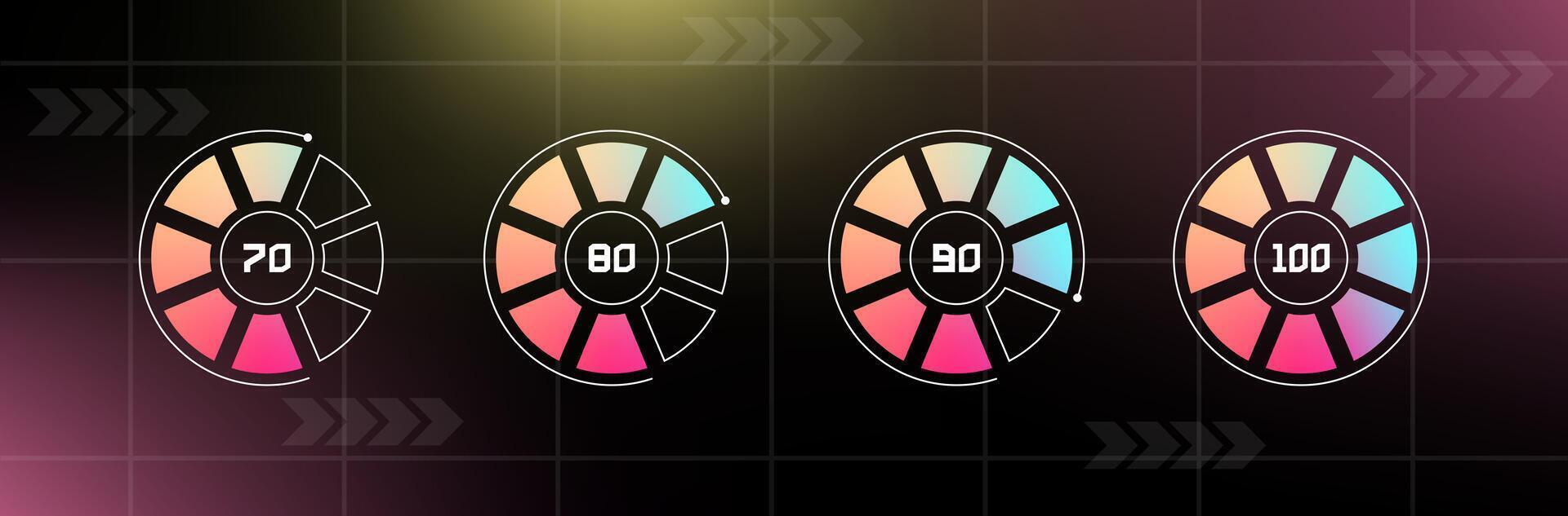 Loading bar interface. Futuristic progress design element. vector