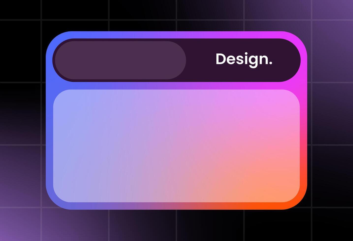 Futuristic design element in gradient colors. Pop up interface element. vector