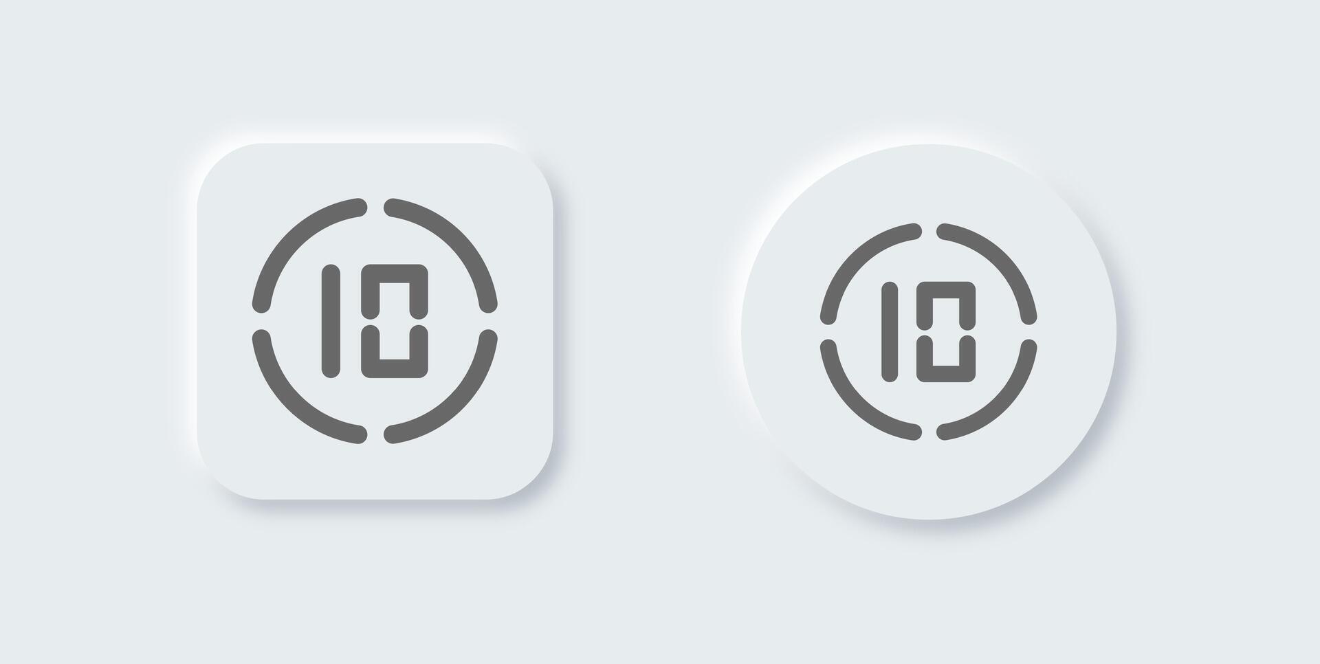Duration line icon in neomorphic design style. Countdown signs illustration. vector