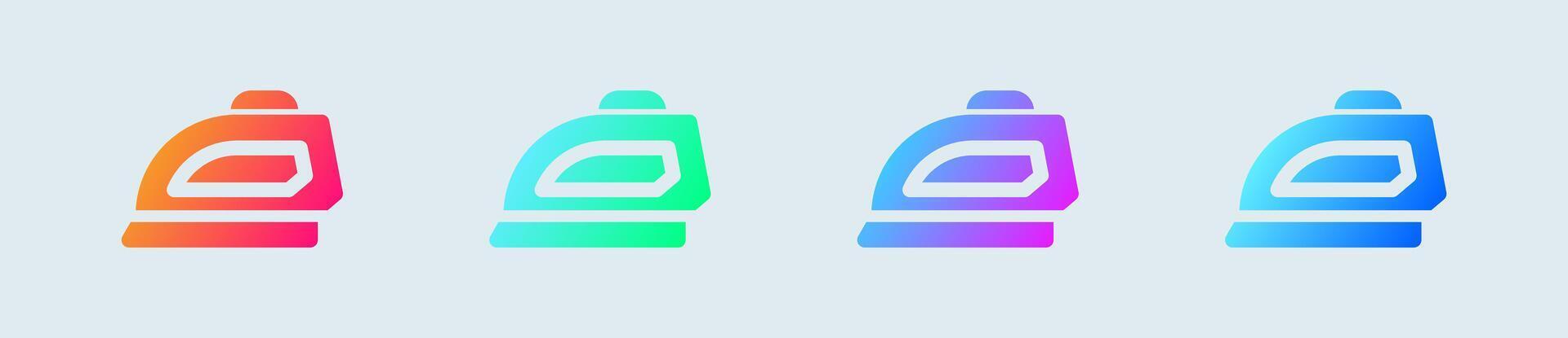Iron clothes solid icon in gradient colors. Laundry signs illustration. vector