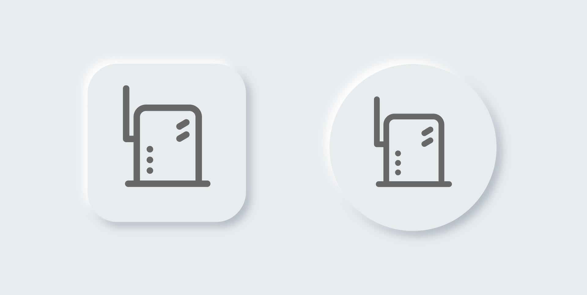 Router line icon in neomorphic design style. Network connection signs illustration. vector