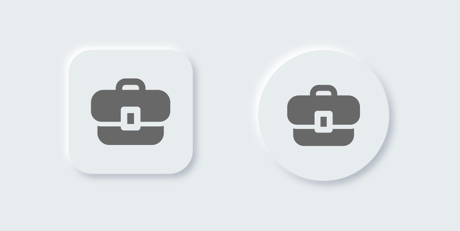 Briefcase solid icon in neomorphic design style. Business signs illustration. vector
