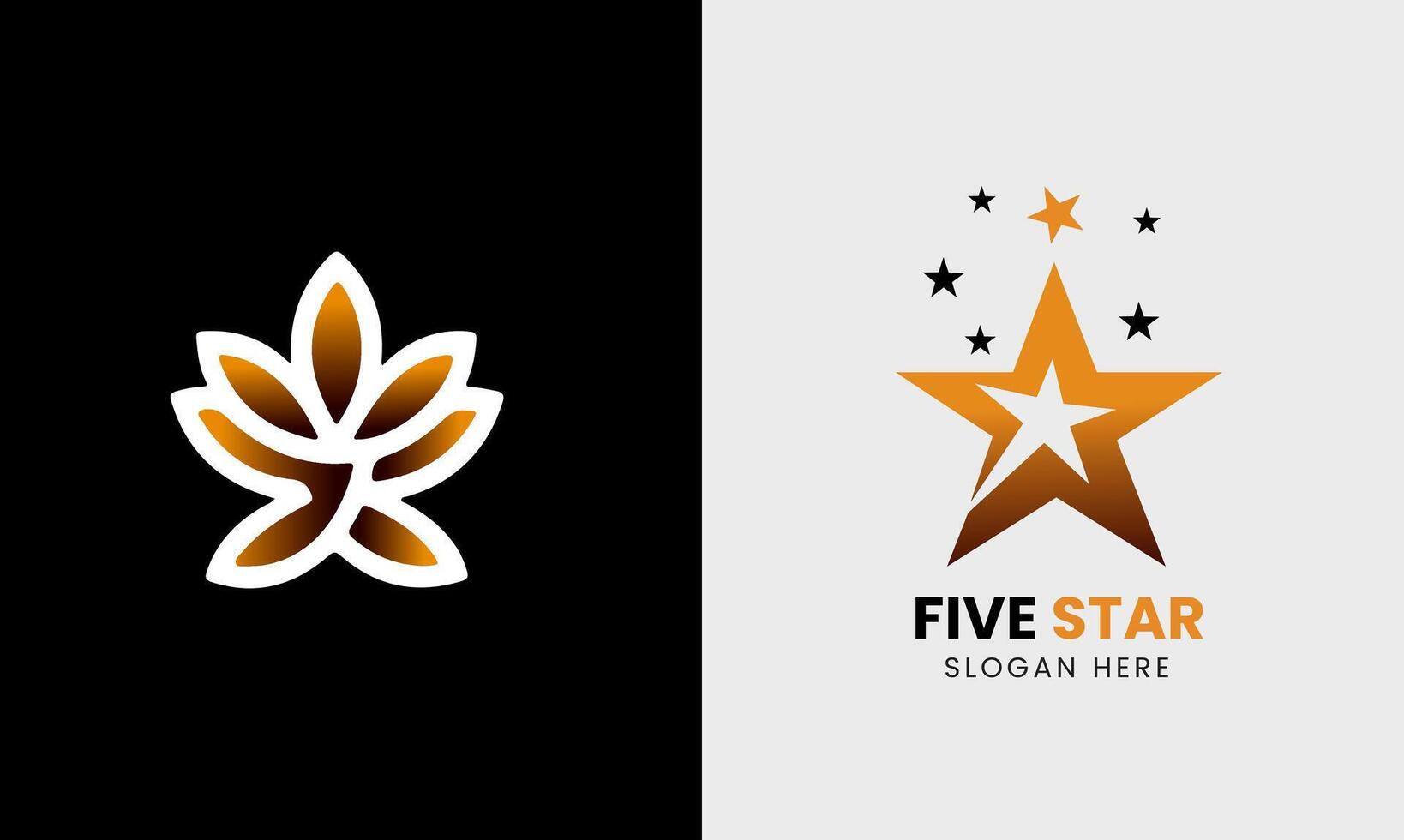 Five star, 5 star flower, five star bird, fly sky company modern unique logo concept sample idea vector