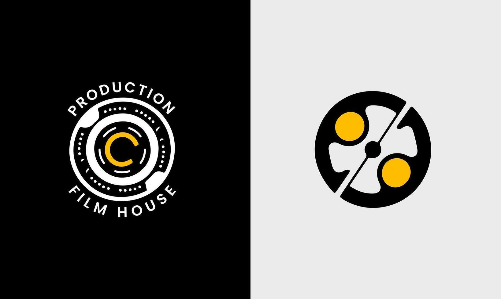 Film cinema production media camera multimedia symbol studio industry graphic design logo icon vector
