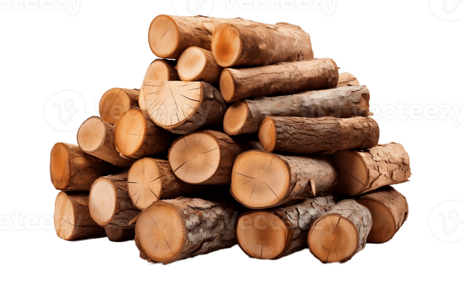 Firewood Stack on White Transparent Background png