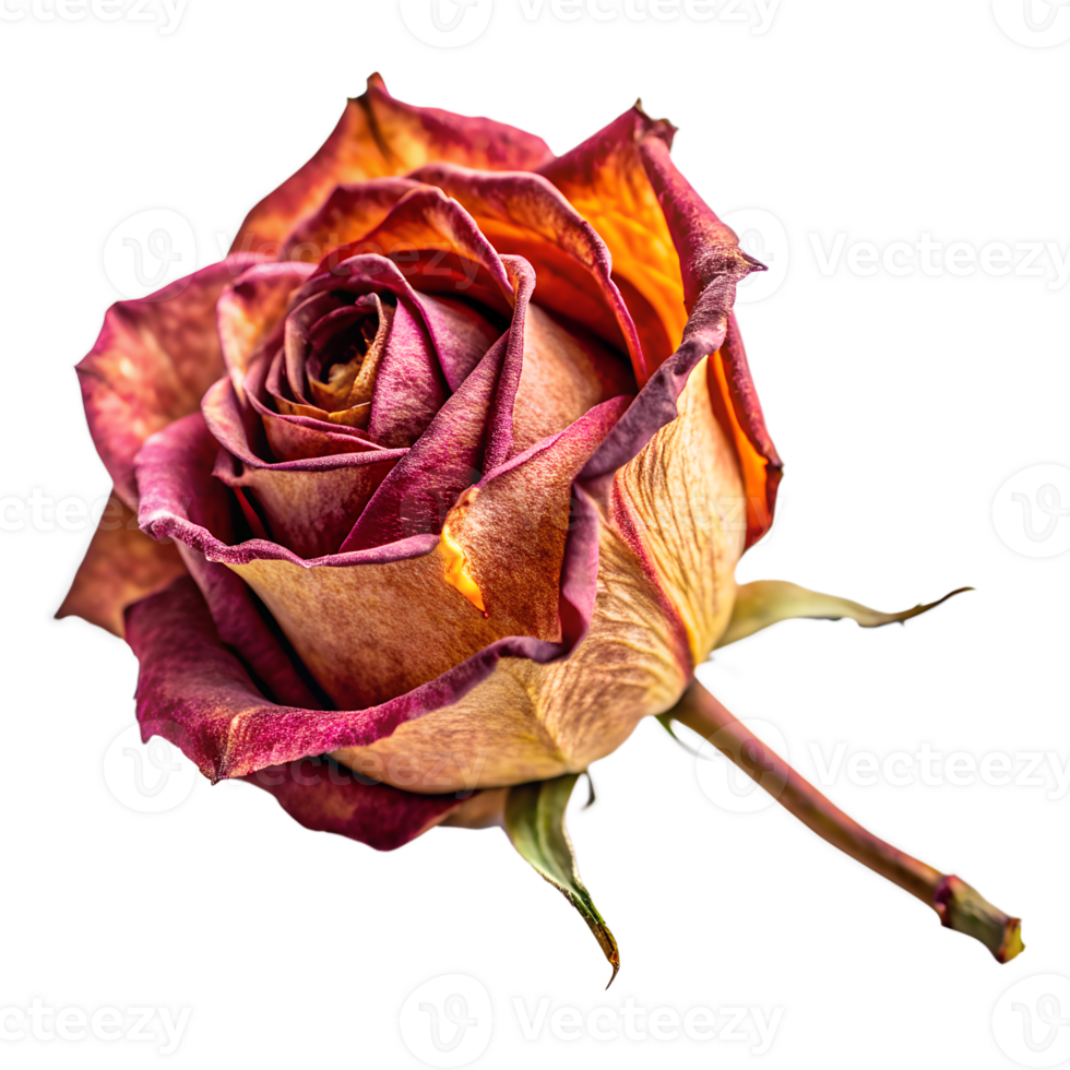dry rose isolated on a translucent background png