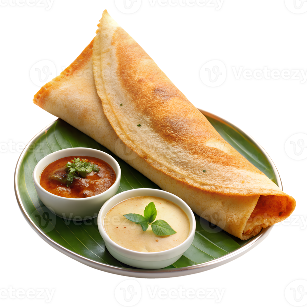 Dosa isolated on a translucent background png