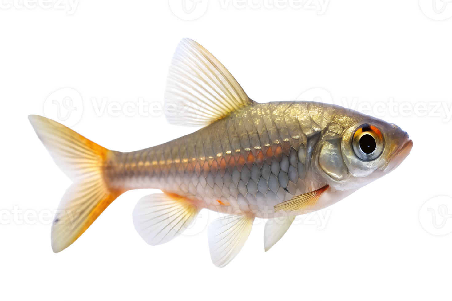 a tiny fish swimming isolated on background png