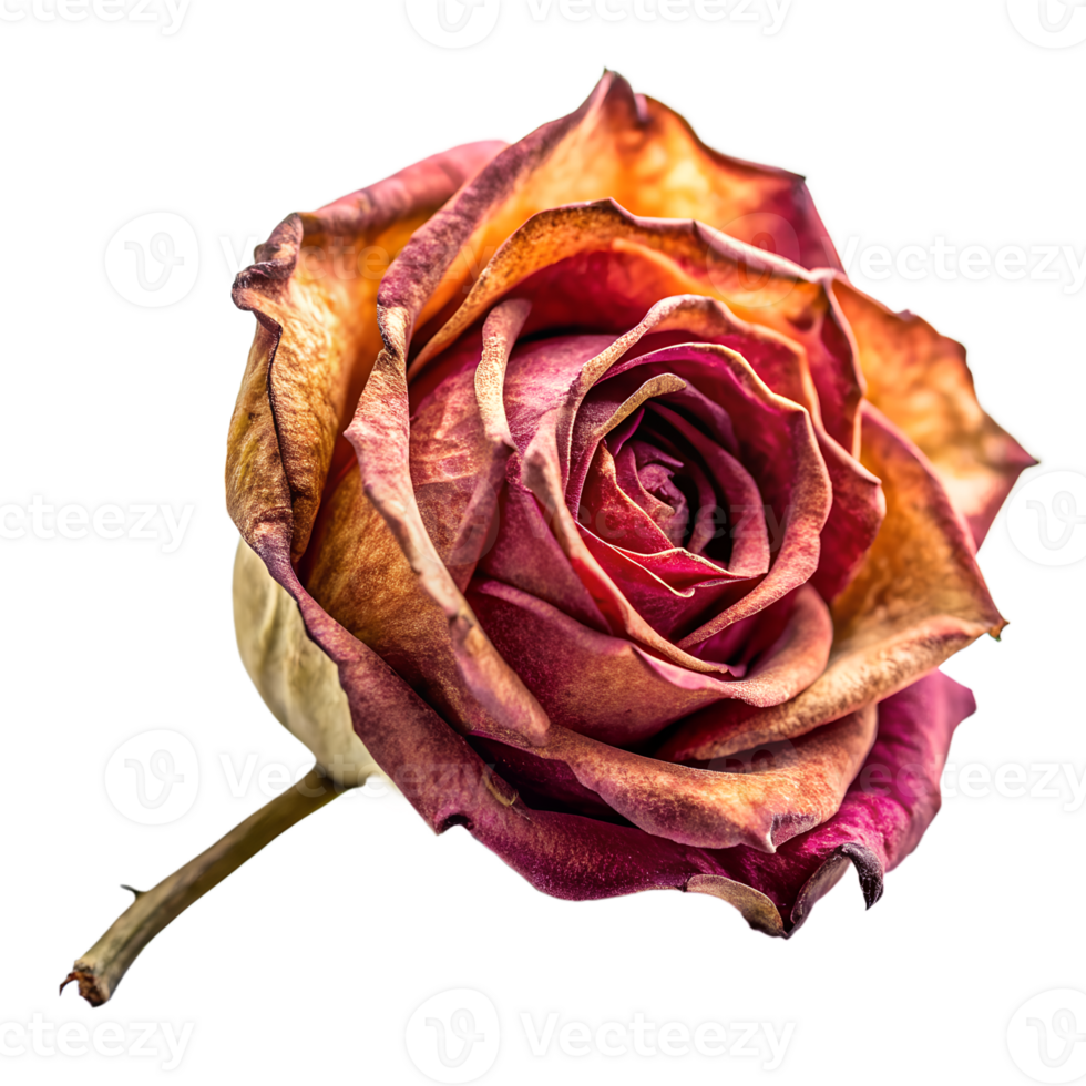 dry rose isolated on a translucent background png