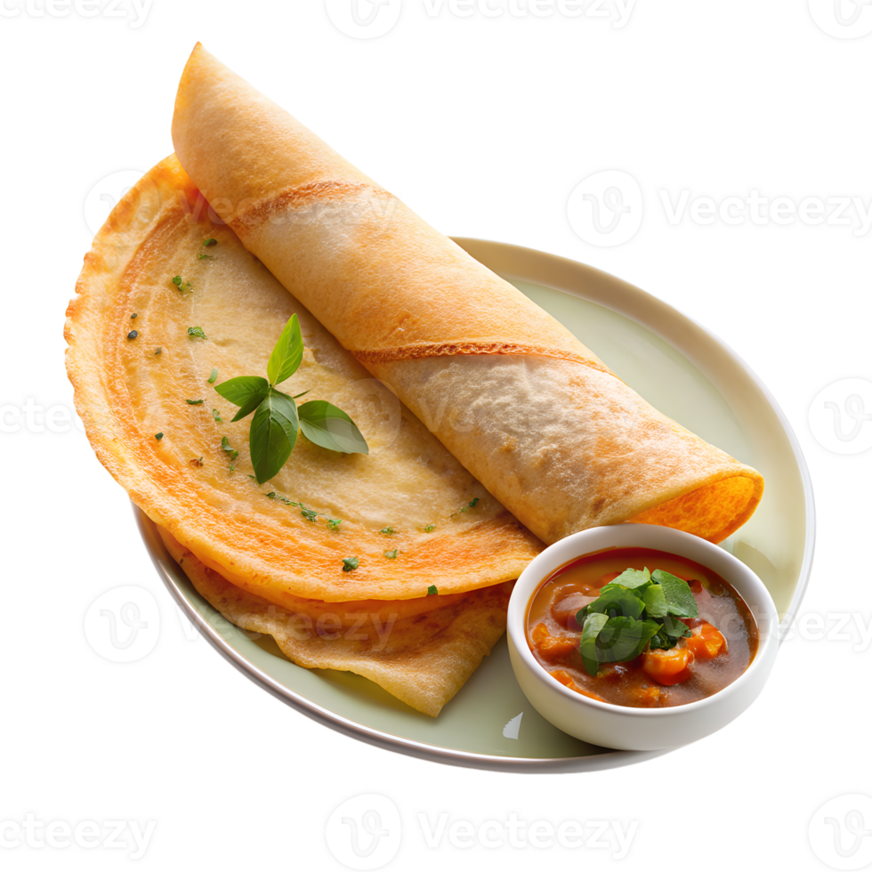 Dosa isolated on a translucent background png