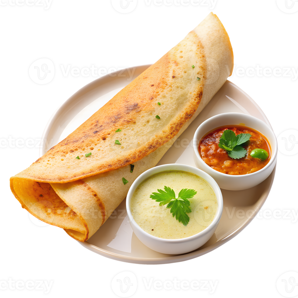 Dosa isolated on a translucent background png