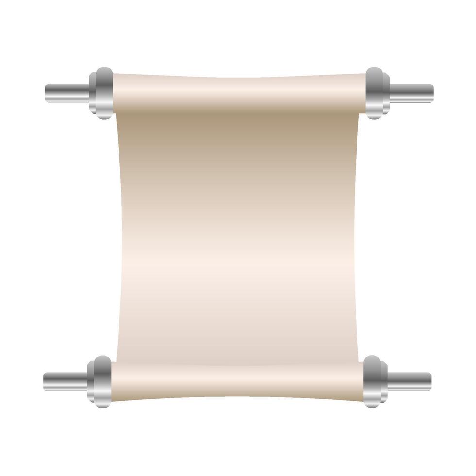 Realistic open parchment scroll on a white background. illustration vector