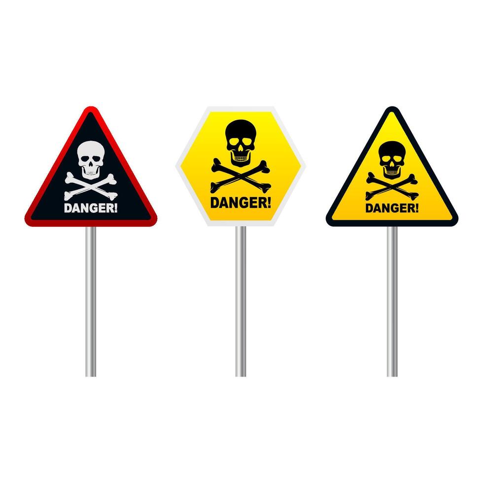 Danger sign road icons. illustration vector