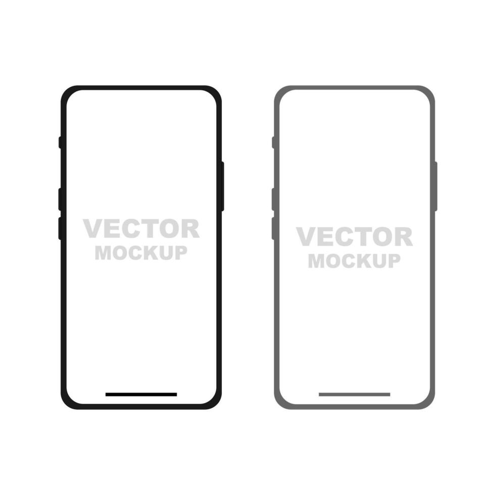 smartphone blank screen. mobile phone isolated on white background. illustration vector