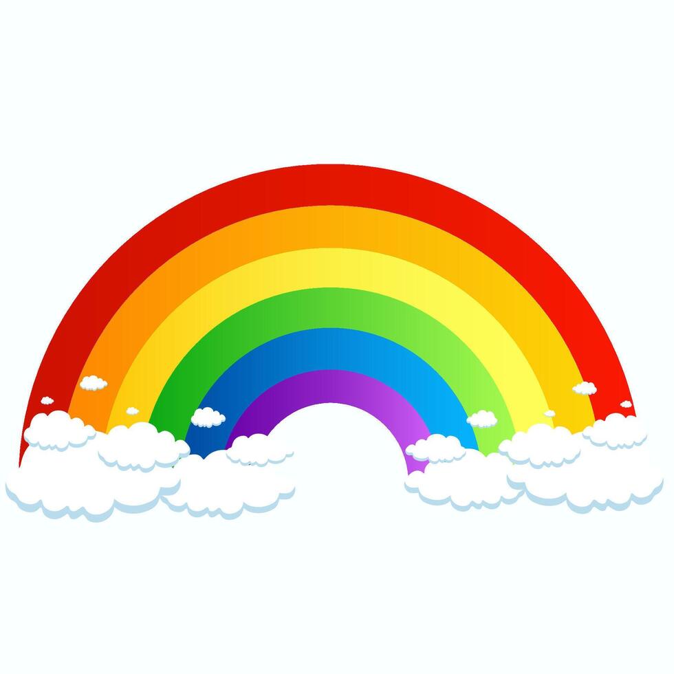 Rainbow from the cloud. Rainbow color with clouds. illustration vector