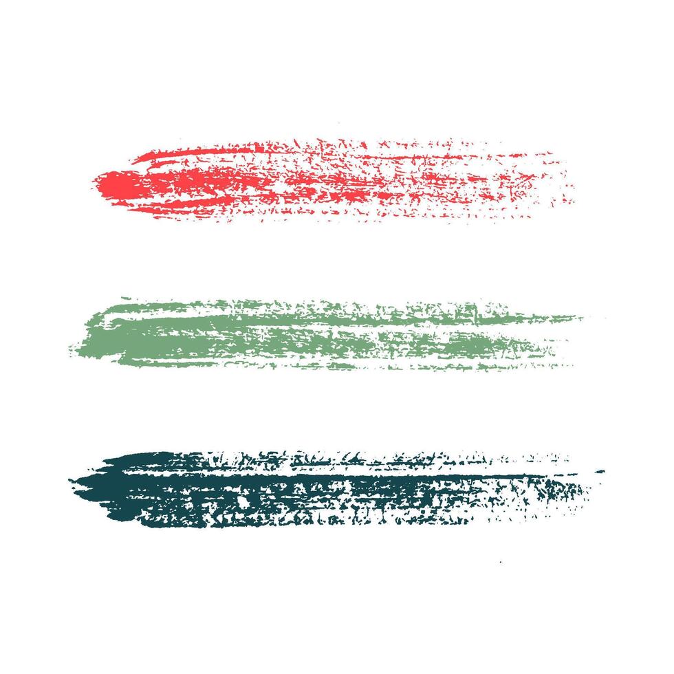 Set of Grunge Brush Strokes. Dry Brush, Easy to Edit and Change Color vector