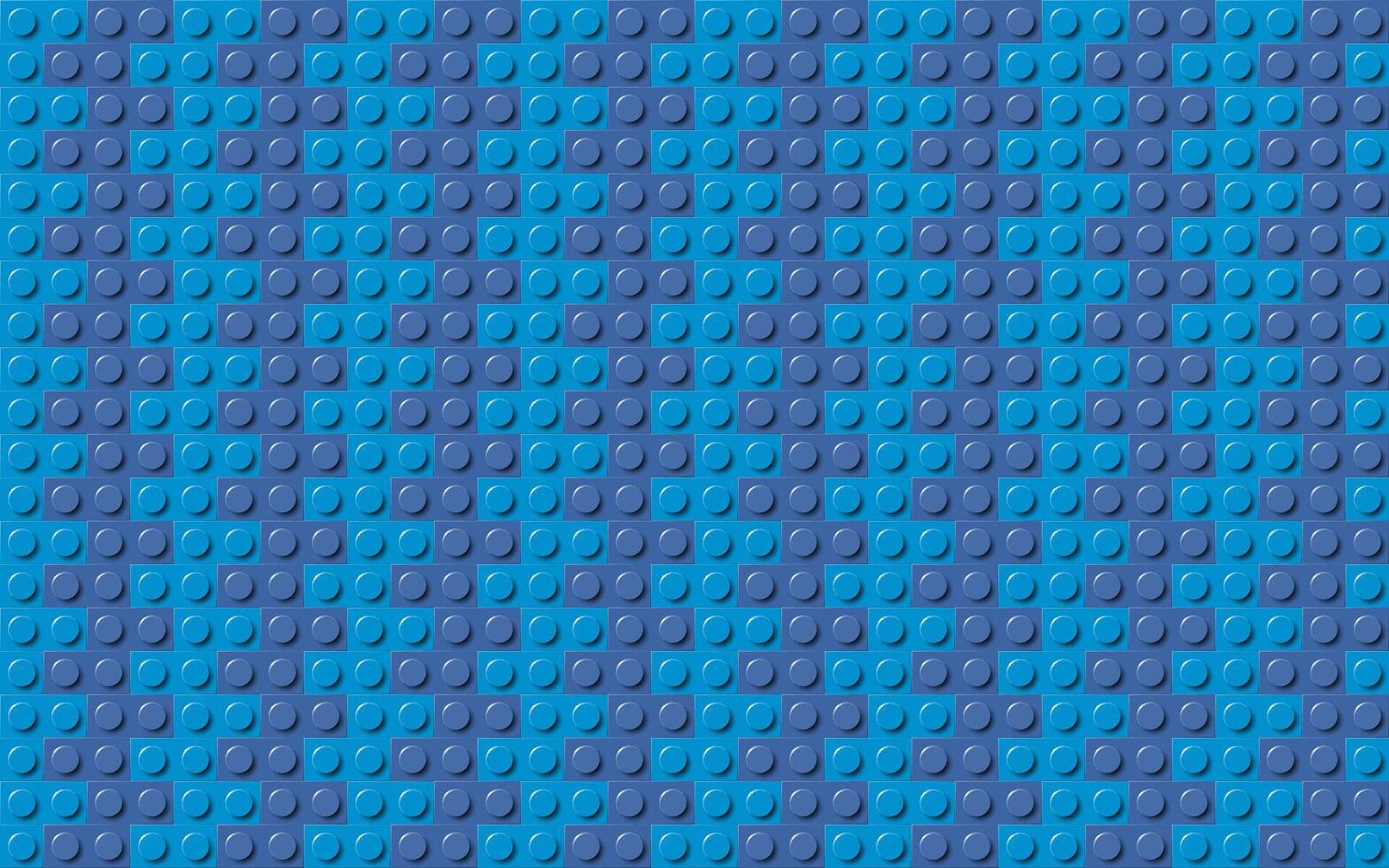 Abstract background composed of two colours of blue plastic building toy blocks. Bricks wallpaper. Abstract background illustration vector