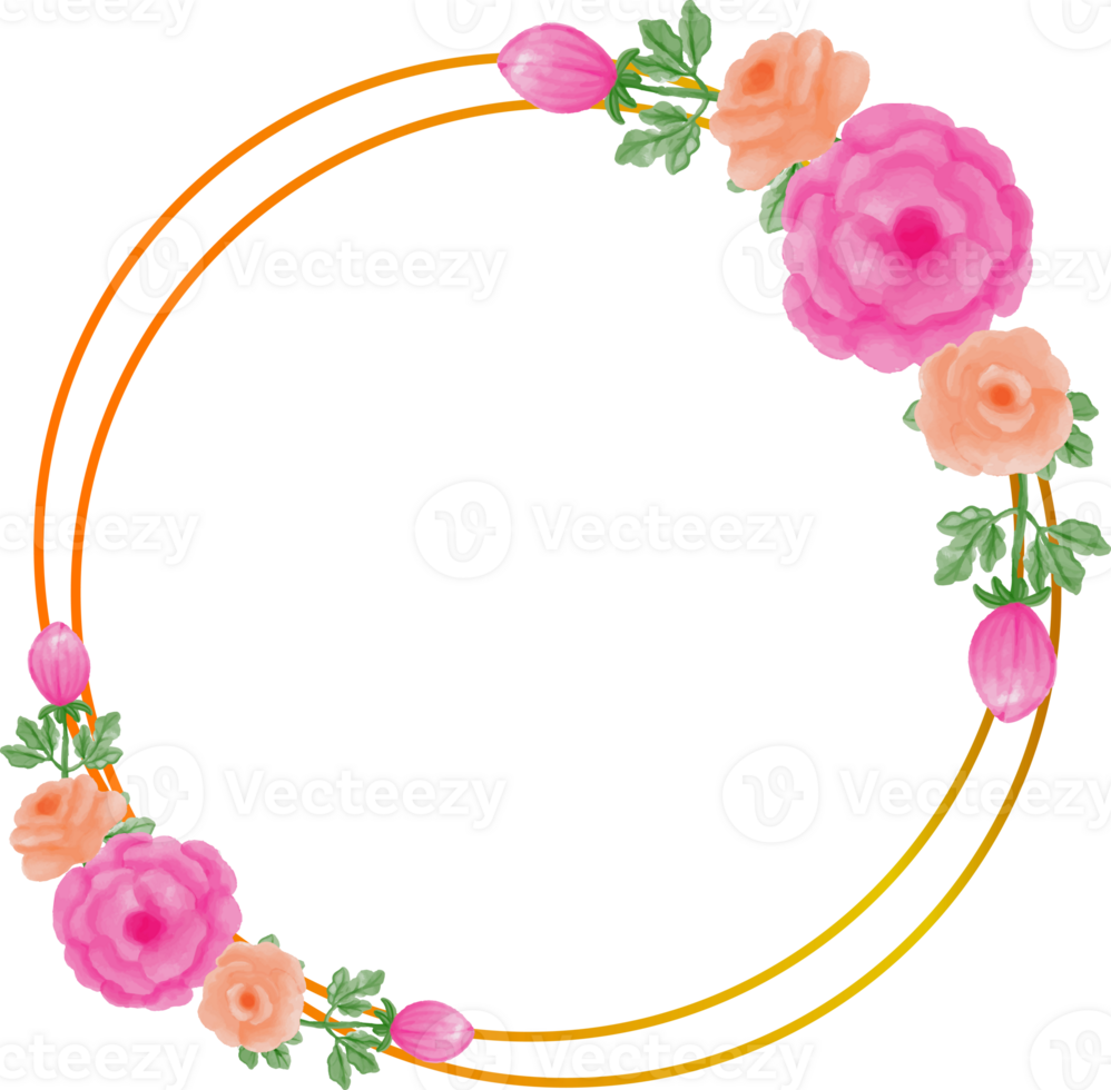 Flower wreath watercolor png