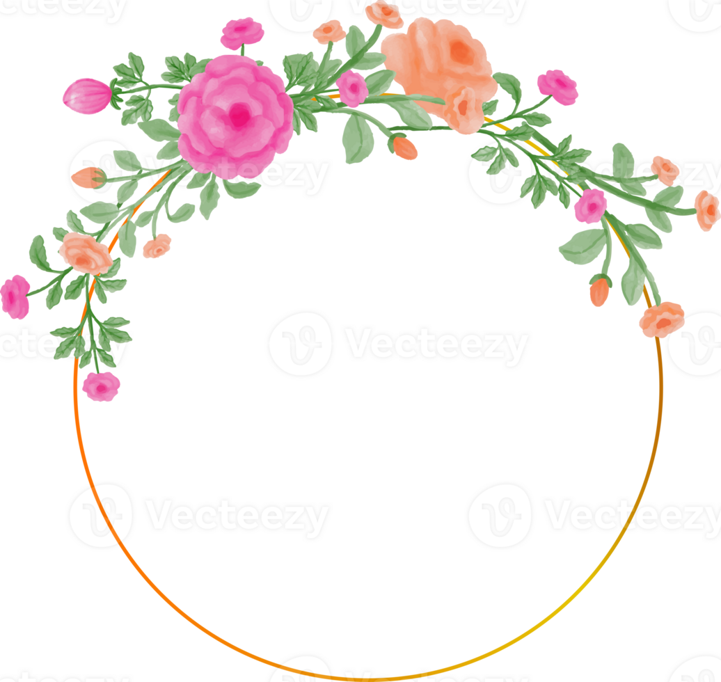 Flower wreath watercolor png