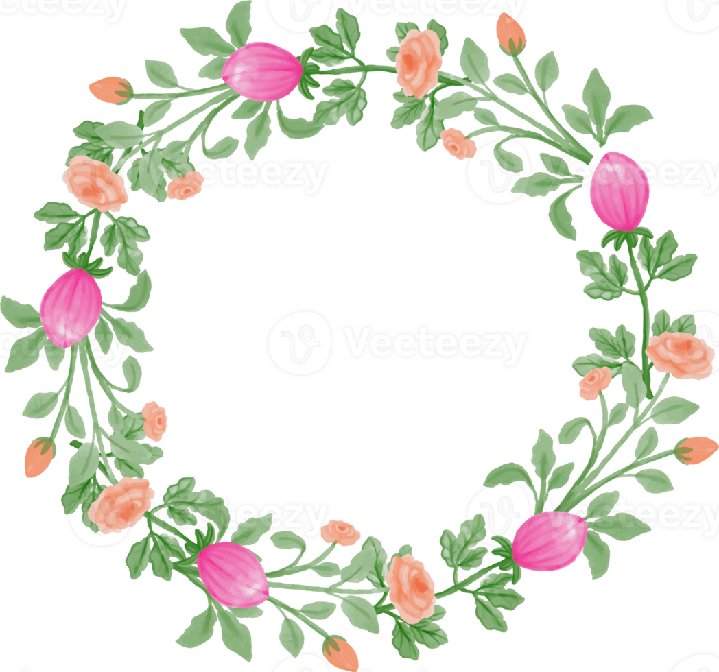 Flower wreath watercolor png
