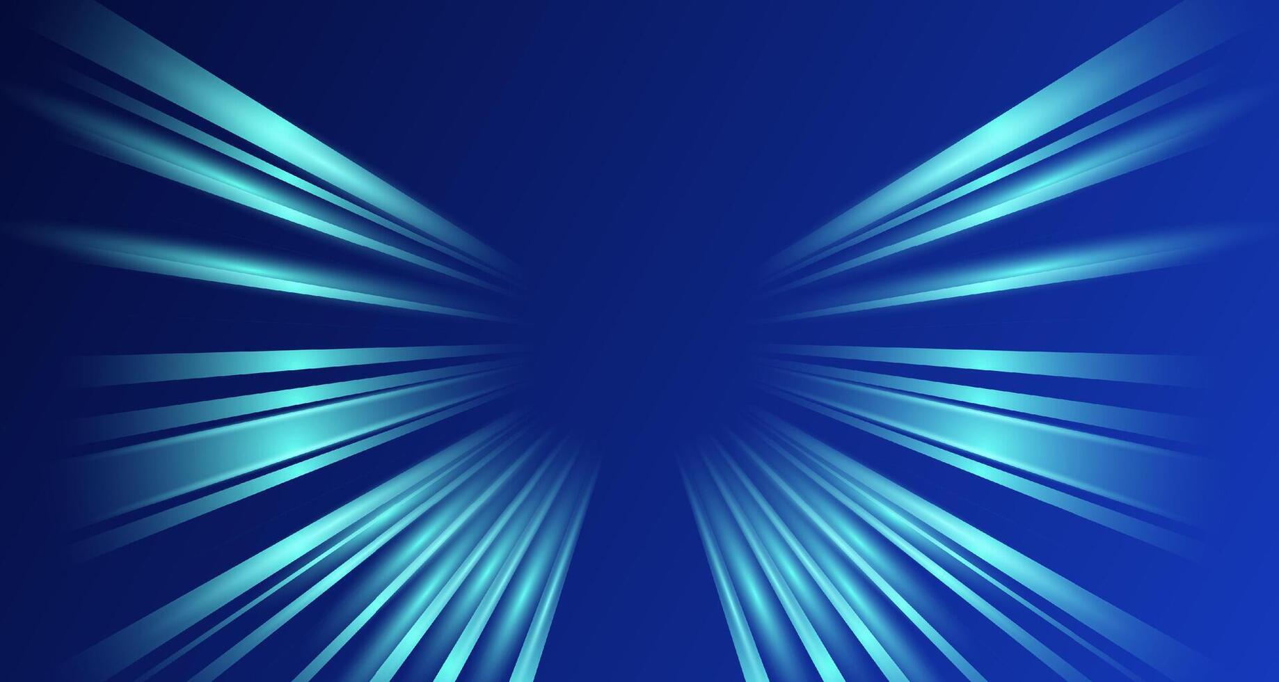 Abstract glowing gold lighting lines on blue dark background with lighting effect vector