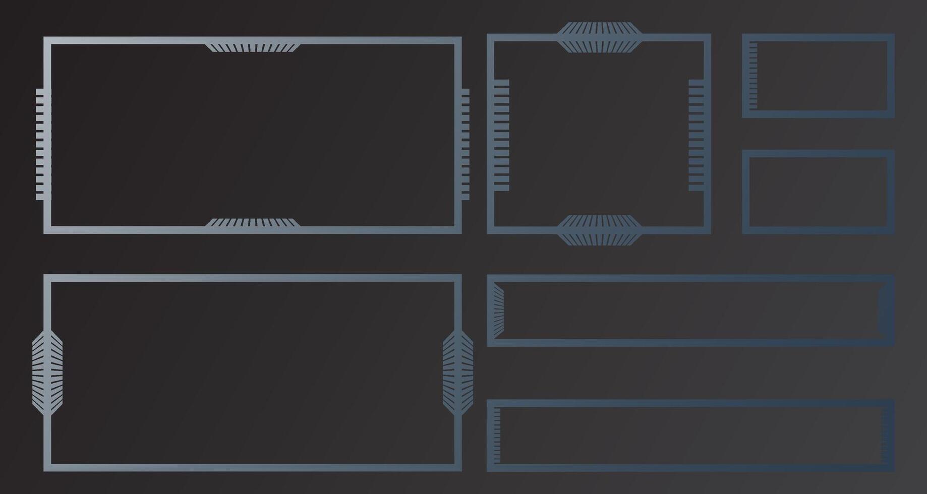 Frame futuristic game for text. Frame set design template for games streaming vector