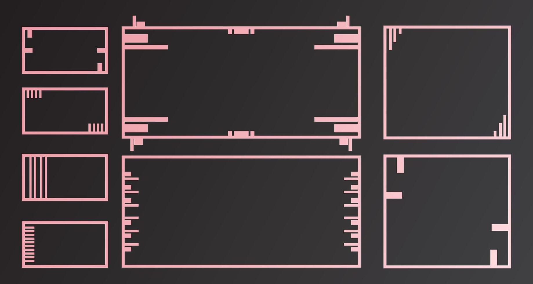 Modern futuristic frame line. Game screen template vector