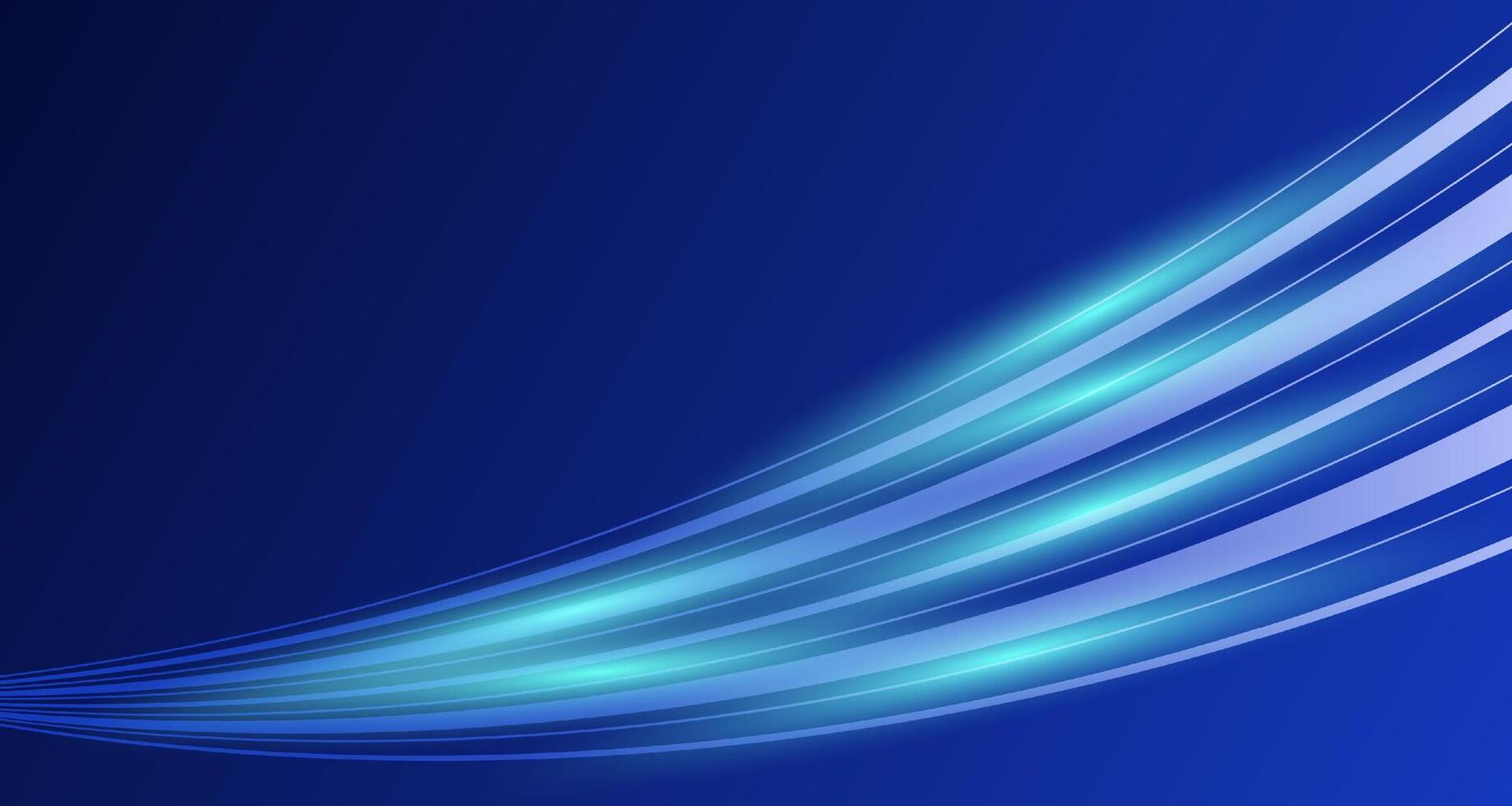 Light trails in the dark background. High speed effect motion blur night lights blue vector