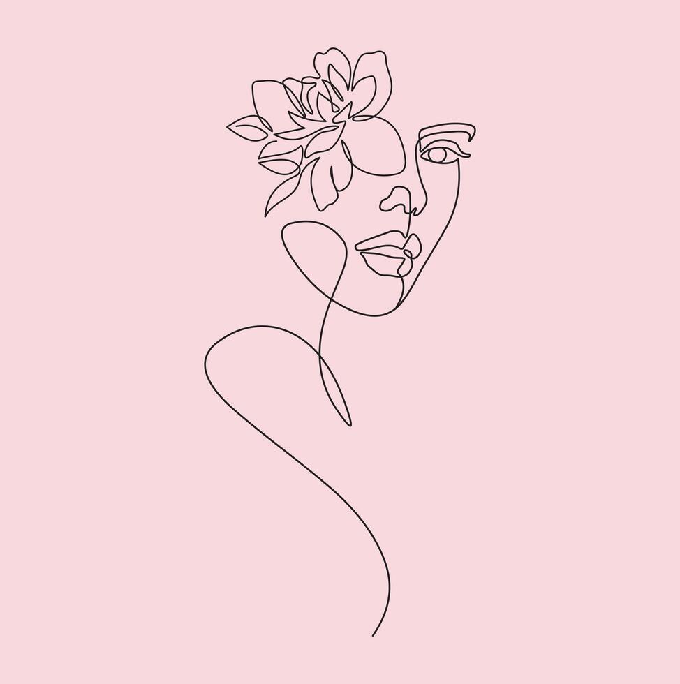 Modern Woman Line art vector