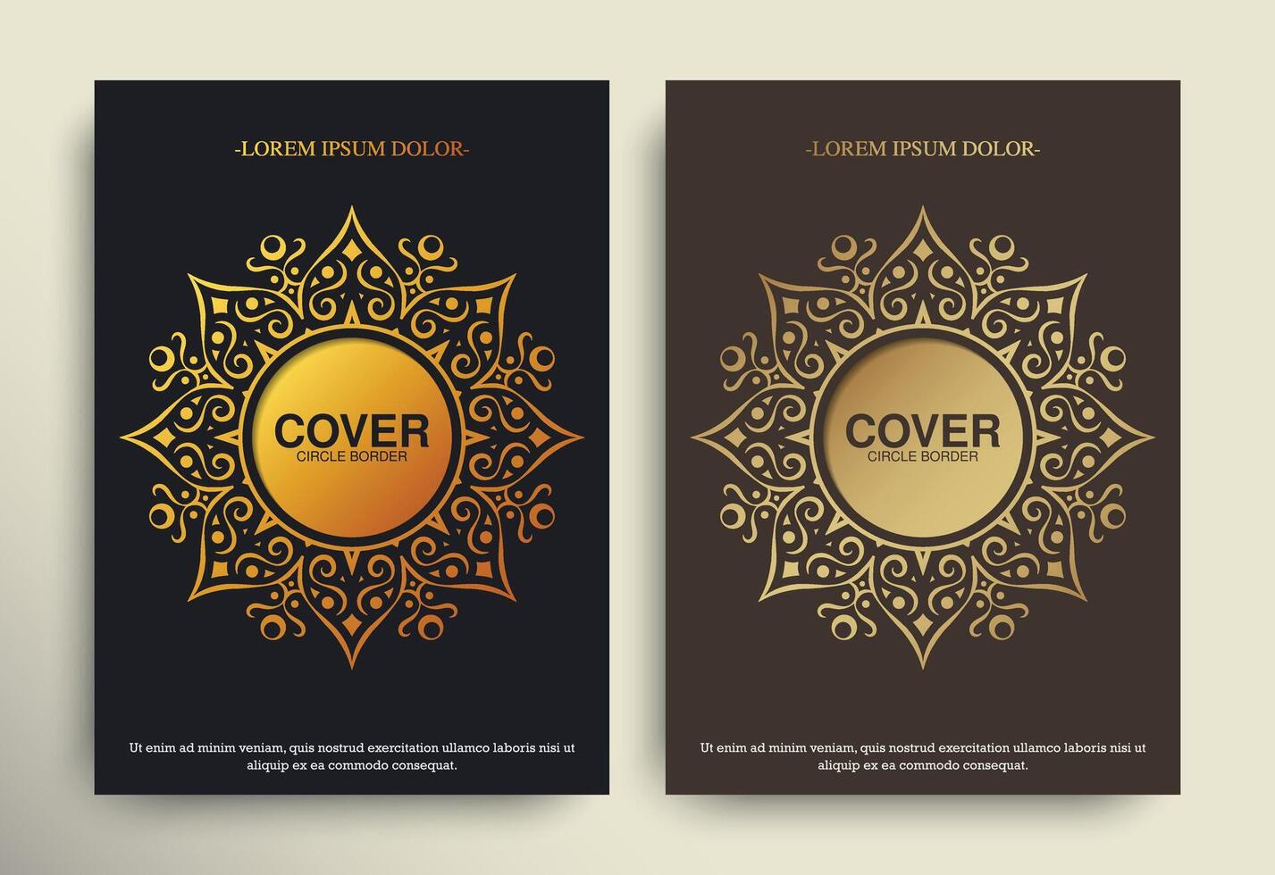 Luxury gold border pattern cover template vector