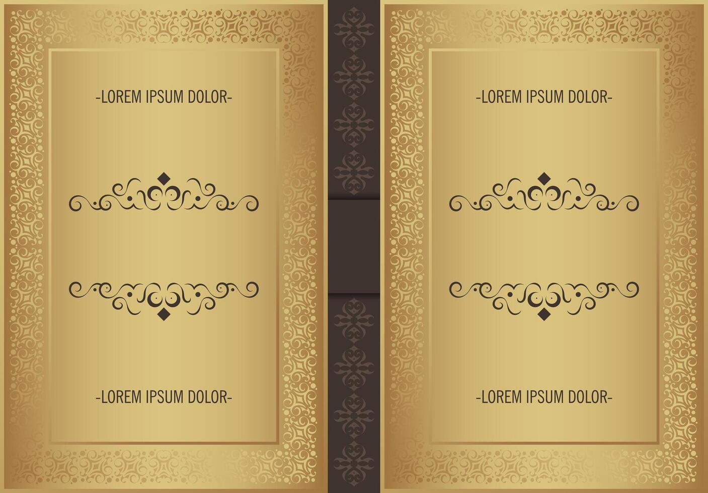 Luxury gold ornamental book cover design vector