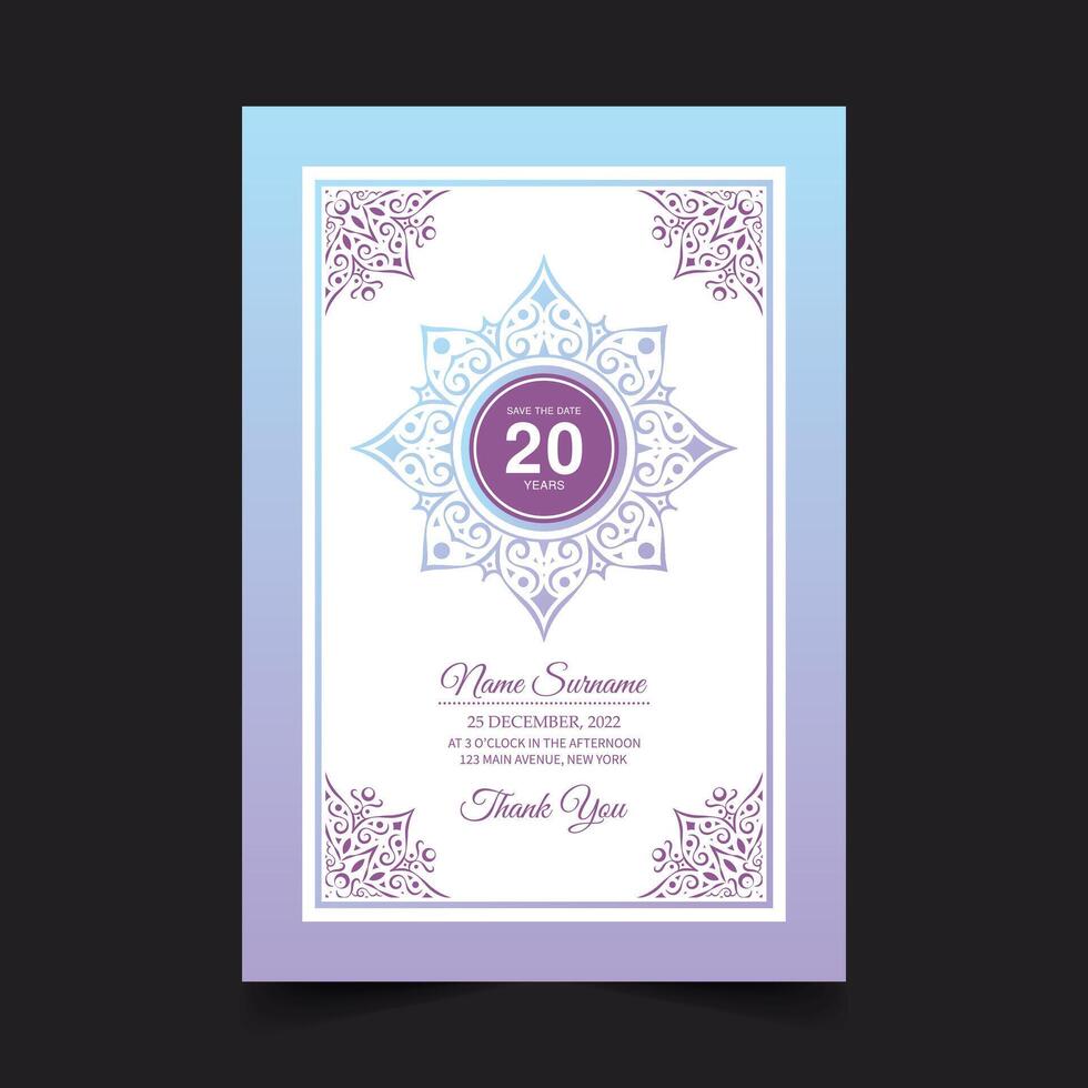 soft abstract pattern birthday invitation design vector